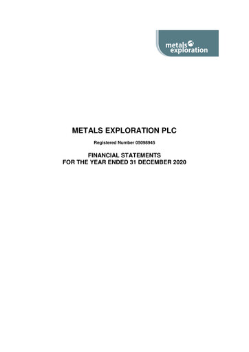 Thumbnail Metals Exploration Annual Report 2020