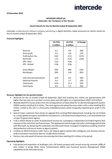 Thumbnail Intercede Group plc Half-year Report 2022-h1