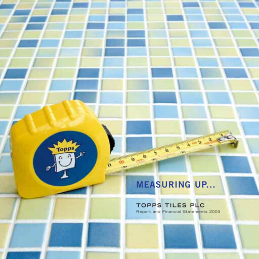 Thumbnail Topps Tiles Annual Report 2003