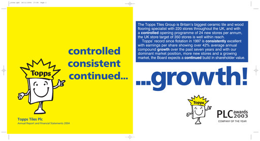 Thumbnail Topps Tiles Annual Report 2004