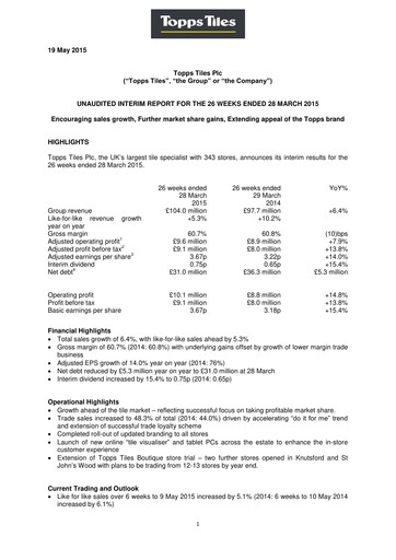 Thumbnail Topps Tiles Half-year Report 2015-h1