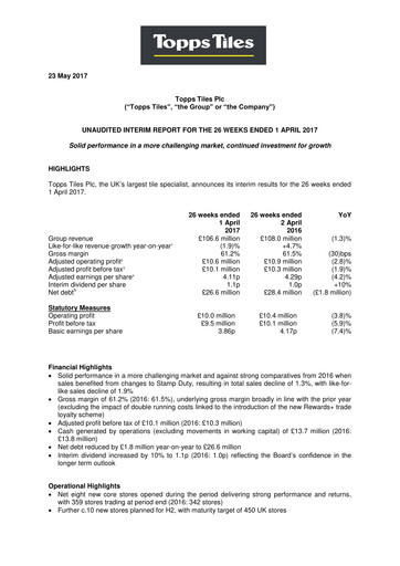 Thumbnail Topps Tiles Half-year Report 2017-h1
