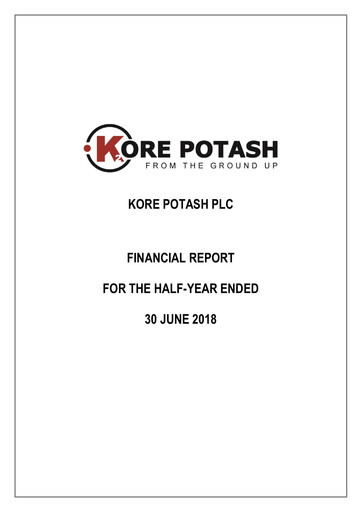 Vorschaubild Kore Potash plc Halbjahresbericht 2018-h1
