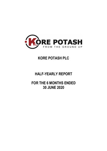 Vorschaubild Kore Potash plc Halbjahresbericht 2020-h1