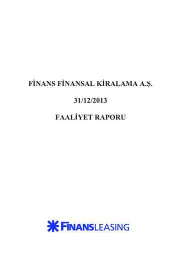 Vorschaubild QNB Finans Finansal Kiralama (QNB Finansleasing) Jahresbericht 2013