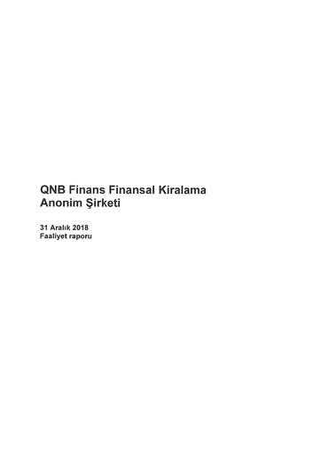 Vorschaubild QNB Finans Finansal Kiralama (QNB Finansleasing) Jahresbericht 2018