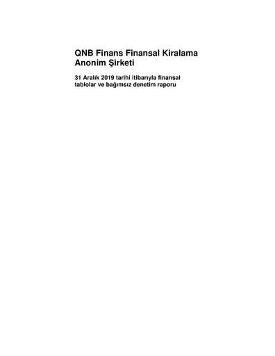 Vorschaubild QNB Finans Finansal Kiralama (QNB Finansleasing) Finanzmitteilung 2019