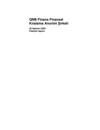 Thumbnail QNB Finans Finansal Kiralama (QNB Finansleasing) Half-year Report 2020-h1
