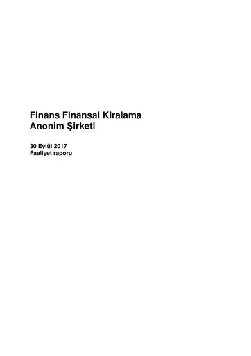 Thumbnail QNB Finans Finansal Kiralama (QNB Finansleasing) Quarterly Report 2017-q3