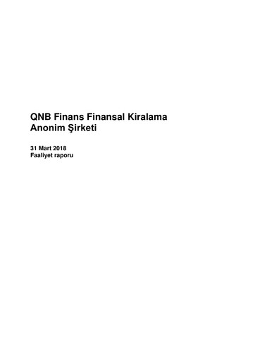Thumbnail QNB Finans Finansal Kiralama (QNB Finansleasing) Quarterly Report 2018-q1