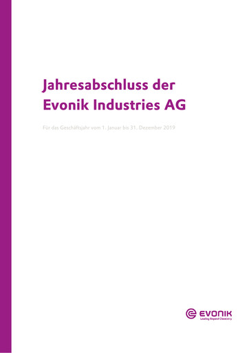 Thumbnail Evonik Industries Financial Statement 2019