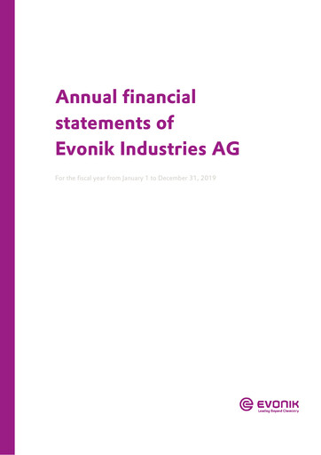 Thumbnail Evonik Industries Financial Statement 2019