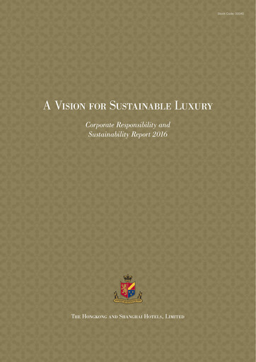 Thumbnail Hongkong and Shanghai Hotels Sustainability Report 2016