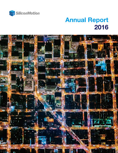 Thumbnail Silicon Motion
 Annual Report 2016