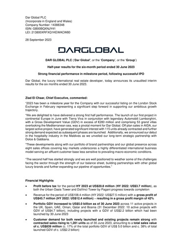 Thumbnail Dar Global Half-year Report 2023-h1
