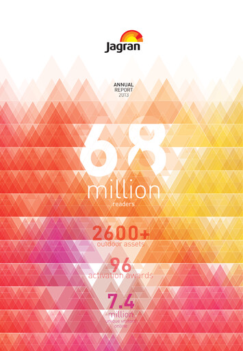 Thumbnail Jagran Prakashan Annual Report 2013