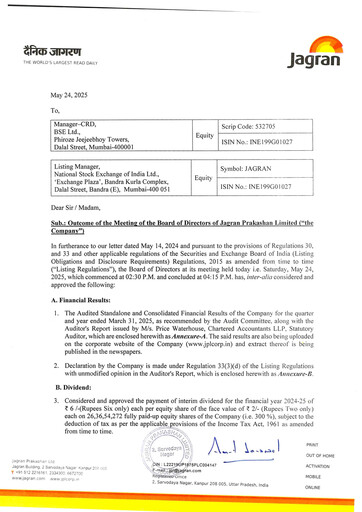Miniature Jagran Prakashan Rapport trimestriel 2025-q4