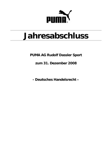 Thumbnail PUMA Financial Statement 2008