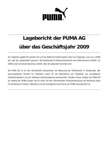 Thumbnail PUMA Financial Statement 2009