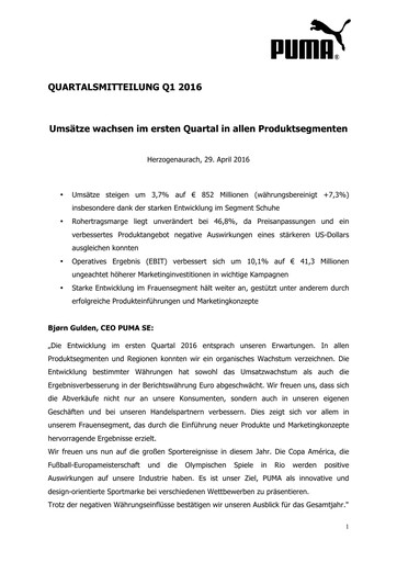 Vorschaubild PUMA Quartalsbericht 2016-q1