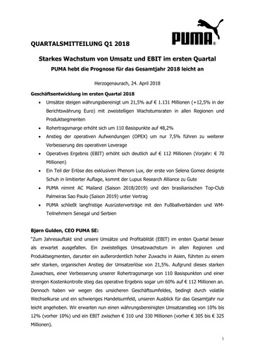 Vorschaubild PUMA Quartalsbericht 2018-q1