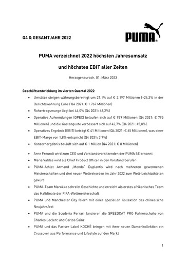 Vorschaubild PUMA Quartalsbericht 2022-q4