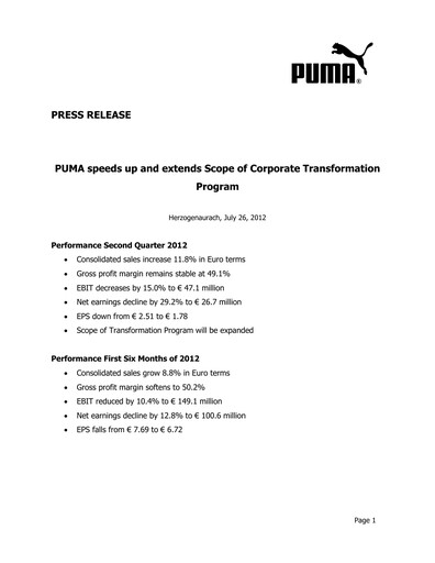 Thumbnail PUMA Quarterly Report 2012-q2