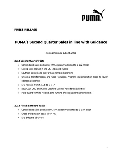 Thumbnail PUMA Quarterly Report 2013-q2