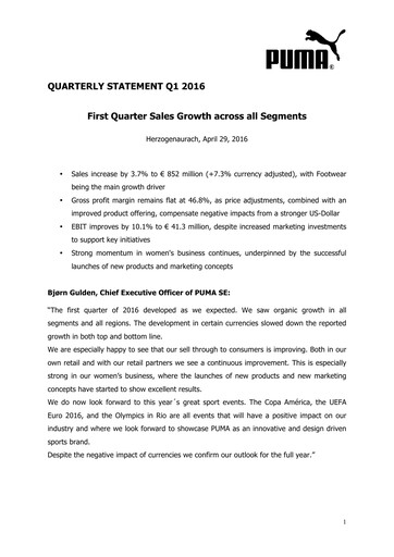 Thumbnail PUMA Quarterly Report 2016-q1