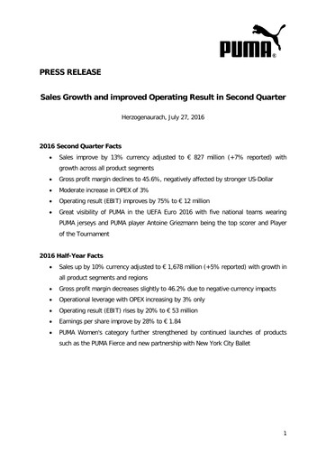 Thumbnail PUMA Quarterly Report 2016-q2