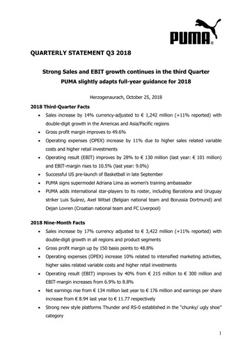 Thumbnail PUMA Quarterly Report 2018-q3