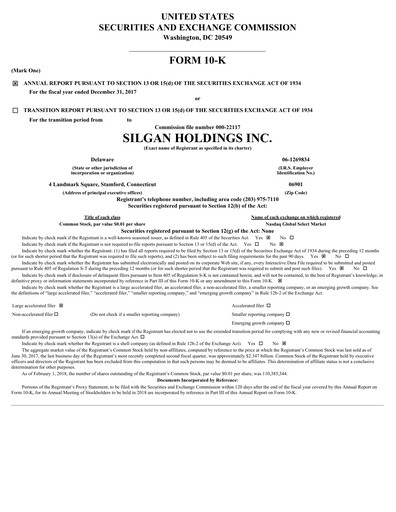 Thumbnail Silgan Holdings
 Annual Report 2017