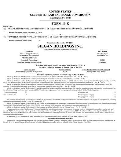 Thumbnail Silgan Holdings
 Annual Report 2020