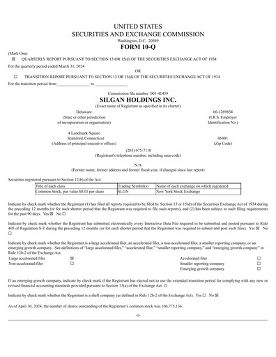 Thumbnail Silgan Holdings
 Quarterly Report 2024-q1