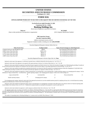 Thumbnail Booking Holdings (Booking.com) Annual Report 2020