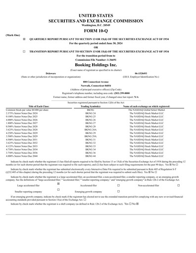 Thumbnail Booking Holdings (Booking.com) Quarterly Report 2024-q2