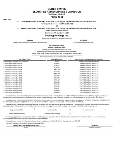 Thumbnail Booking Holdings (Booking.com) Quarterly Report 2025-q1