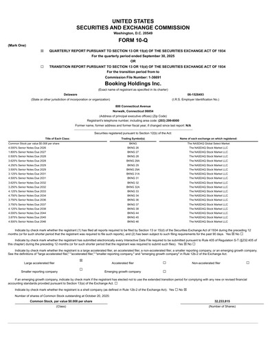 Thumbnail Booking Holdings (Booking.com) Quarterly Report 2025-q3