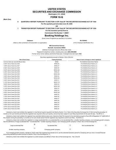 Miniature Booking Holdings (Booking.com) Rapport trimestriel 2026-q2