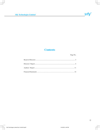 Thumbnail Sify Technologies 
 Annual Report 2009-2010