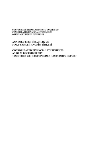 Thumbnail Efes Beverage Group
 Financial Statement 2017