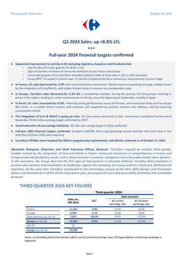 Thumbnail Carrefour Quarterly Report 2024-q3