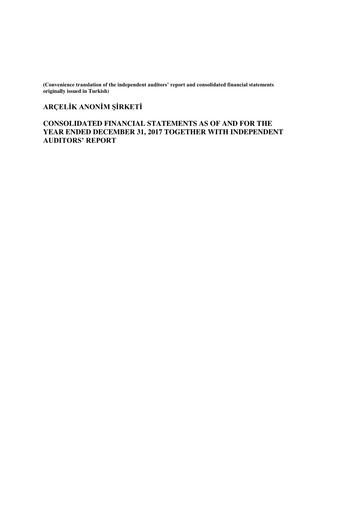 Thumbnail Arçelik Financial Statement 2017
