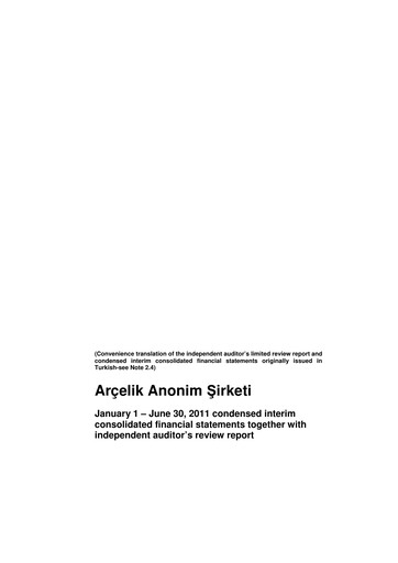 Thumbnail Arçelik Half-year Report 2011-h1