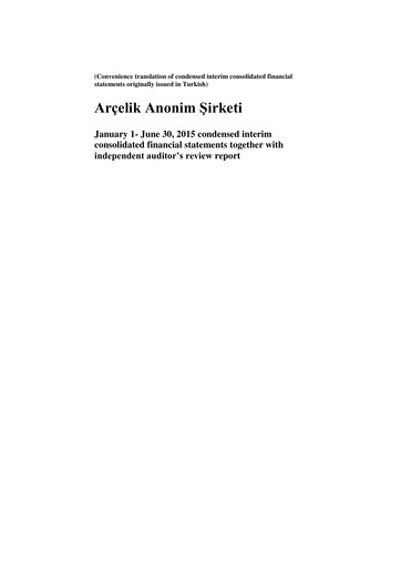 Thumbnail Arçelik Half-year Report 2015-h1