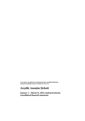 Thumbnail Arçelik Quarterly Report 2012-q1