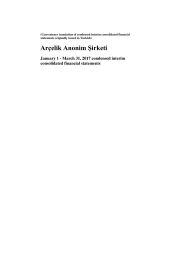 Thumbnail Arçelik Quarterly Report 2017-q1