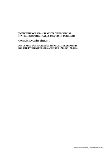 Thumbnail Arçelik Quarterly Report 2026-q1