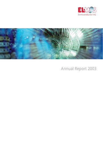 Thumbnail Elmos Semiconductor Annual Report 2003