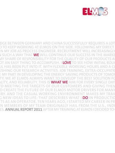 Thumbnail Elmos Semiconductor Annual Report 2011